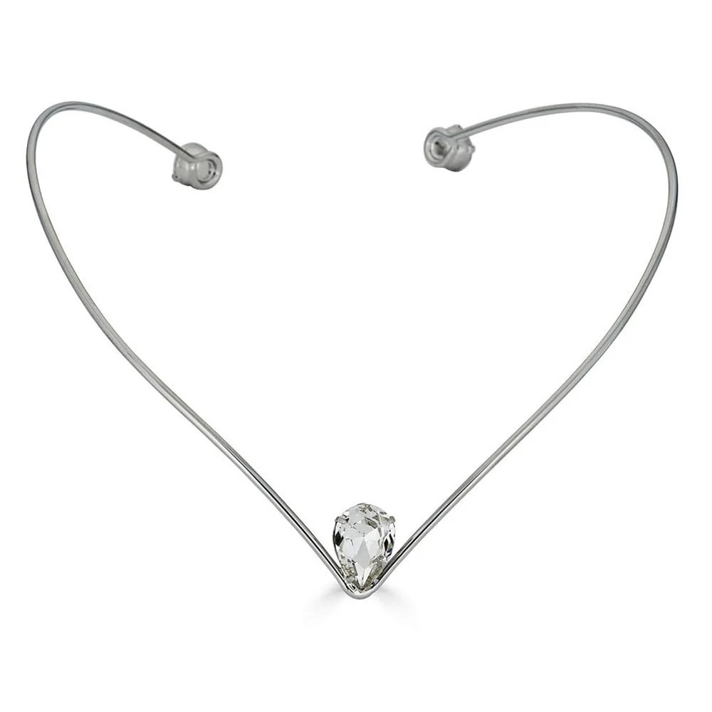 Moda temperamento en forma de V diadema simple princesa gota de agua Accesorios para el pelo nupcial boda Cadena de pelo