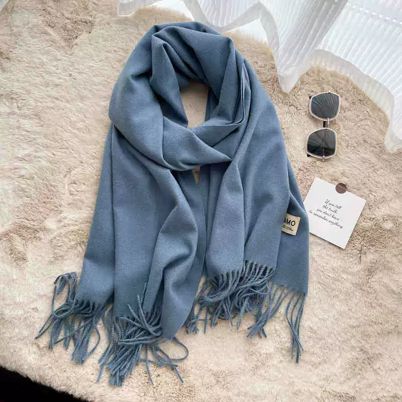 Colored winter scarf, red cashmere, keep warm universal cloak, increased thickness