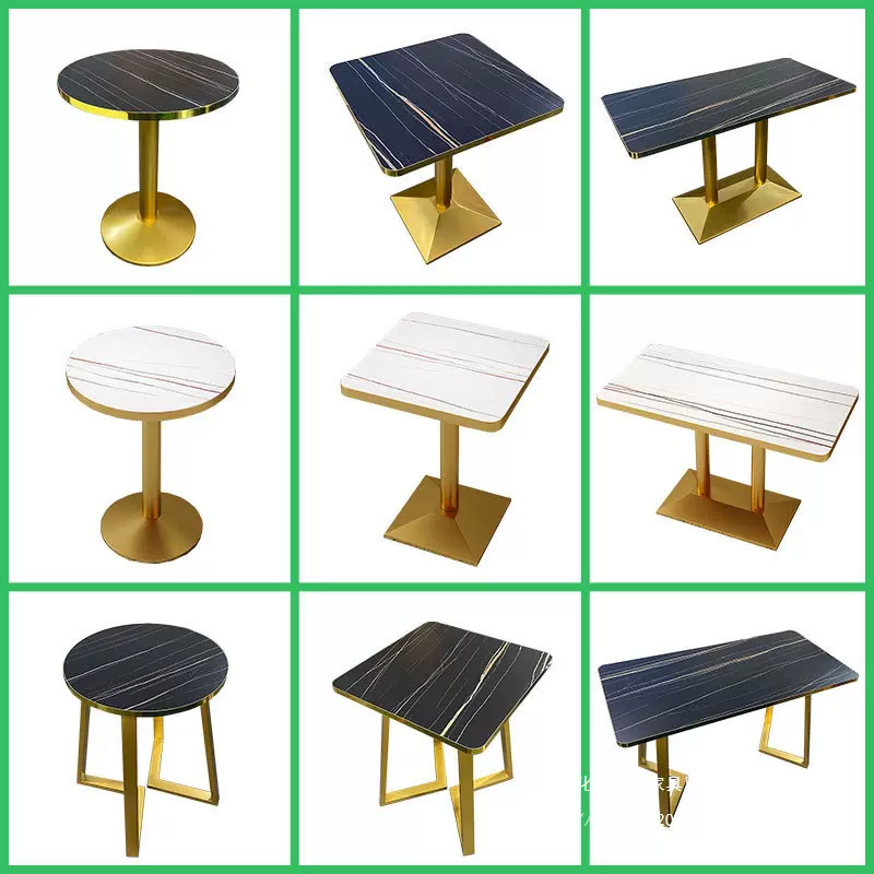 批发商用餐桌椅奶茶店长桌岩板酒店洽谈桌简约风咖啡桌快餐店桌子