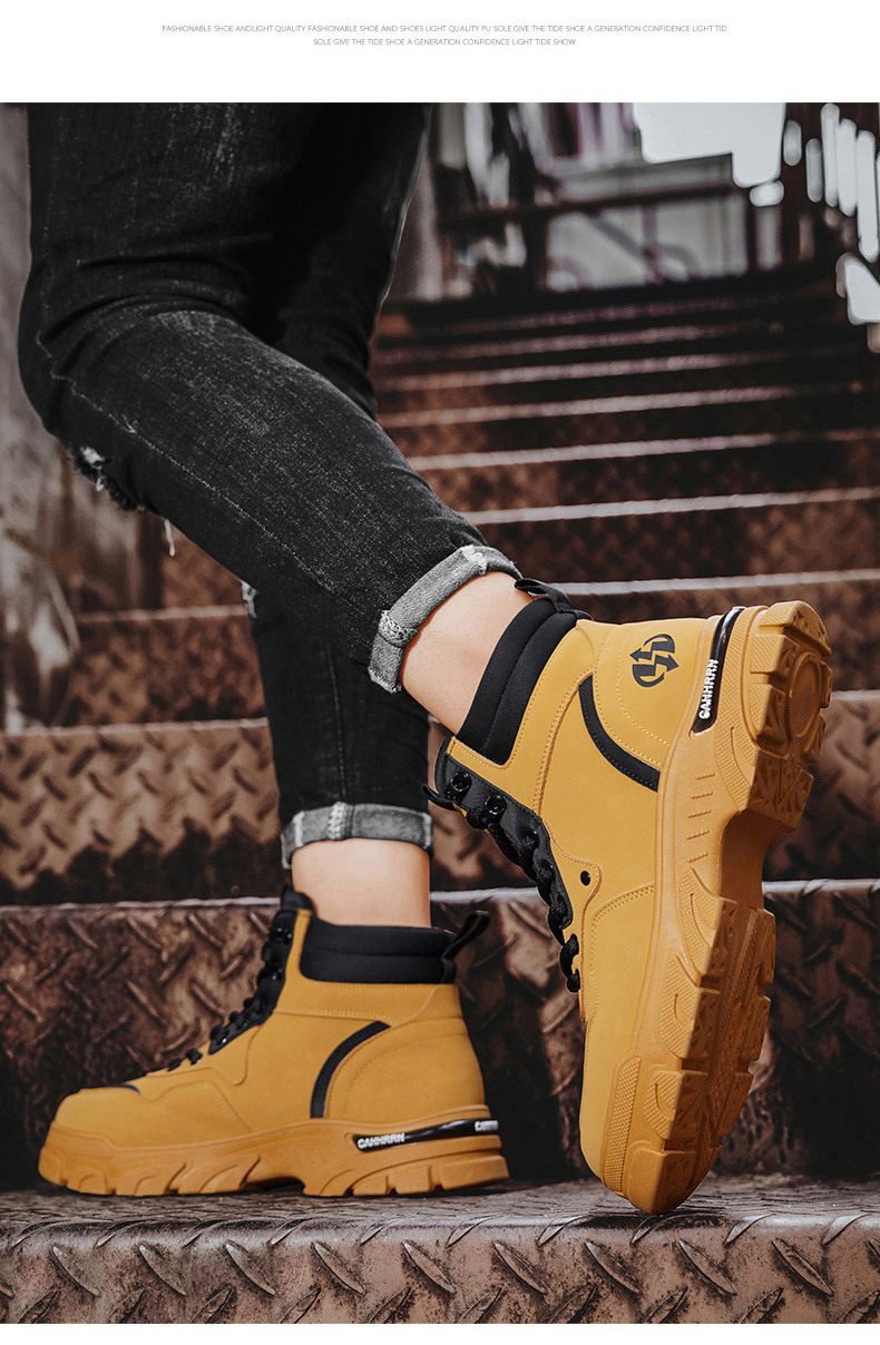 Scarpe da lavoro casual per uomo Autunno Inverno Caldo Pelliccia Più stivali retrò Resistente all'usura Tempo libero Comodo Stile vintage Stivali Uomo All'aperto_voghion.com