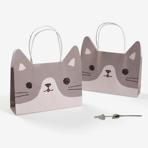 Processing cartoon animal shaped handbags candy paper bags cute pet gifts empty bags cowhide gift bags wholesale
