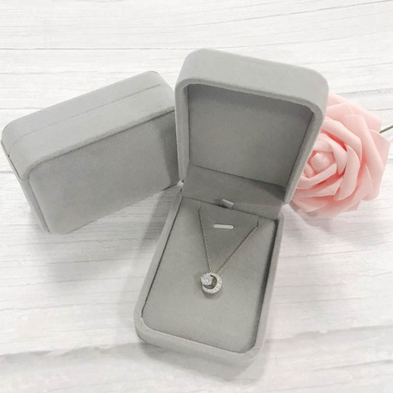 Caja de Regalo de Rosas, Caja de Terciopelo con Lazo Blanco, Collar Acrílico, Embalaje de Joyería para el Día de San Valentín Chino, Caja de Joyería