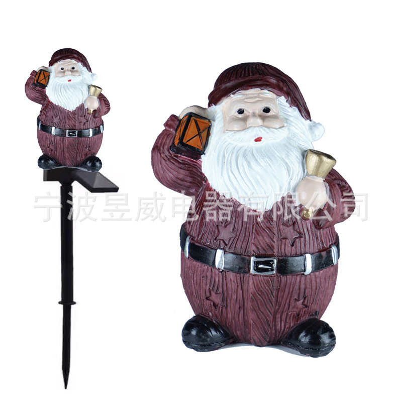 Nuevo solar Navidad muñeco de nieve enano resina césped jardín lámpara vacaciones jardín paisaje atmósfera lámpara