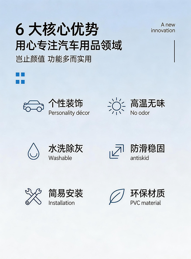 Car Dashboard Non-Slip Mat, Car Phone Holder, High-Temperature Resistant Storage Mat, Creative Car Interior Decoration Sticker