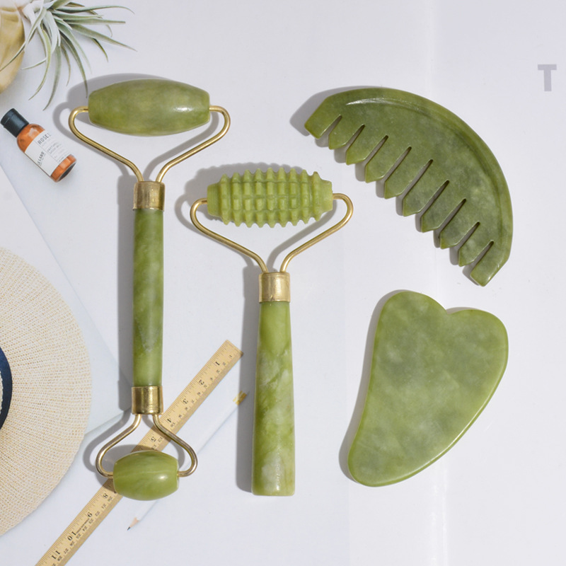 Nuevo masaje de belleza verde Fengyu 4 piezas conjunto de piel suave masaje rodillo fábrica en stock al por mayor