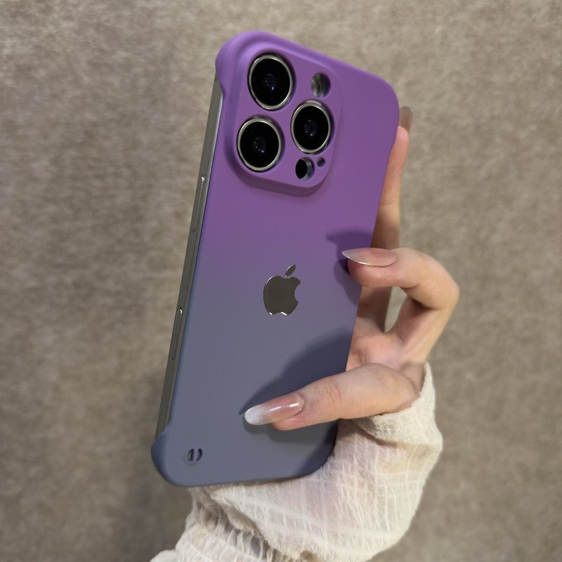 新款渐变无边框适用苹果16promax手机壳小众iPhone15个性14散热13|undefined