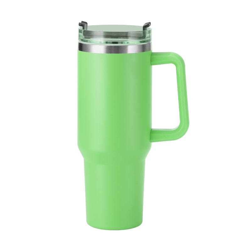 Taza de vacío taza de agua de doble capa de acero inoxidable 304 taza de agua con paja 40oz con mango Copa de coche fábrica al por mayor