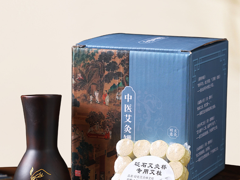 Facial Peach Blossom Moxa Device Bian Stone Beauty Moxibustion Tool with Acupoint Chart for Spa and Home Warm Therapy specifications
