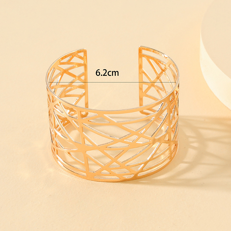 hip pop style solid color hyperbole irrgular lines open alloy bangles wholesale