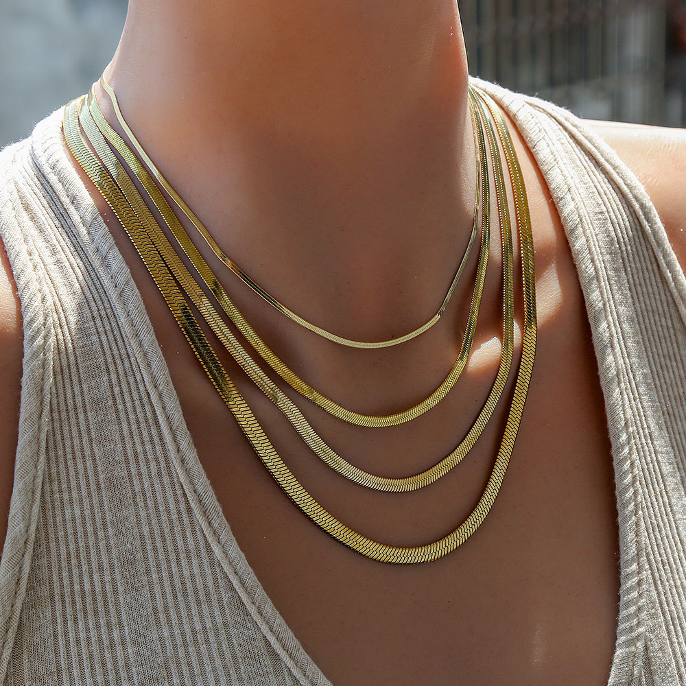 Stainless Steel Blade Snake Chain Necklace For Men Trendy Jewelry_voghion.com
