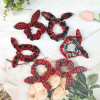 Christmas red plaid pig large intestine hair circles net red ins, ears, rope tie balls, bracelet hair accessories