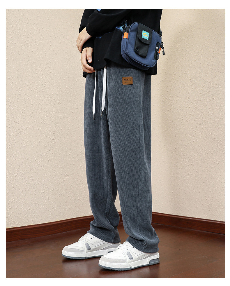 Men's Casual Straight-Leg Relaxed Corduroy Pants