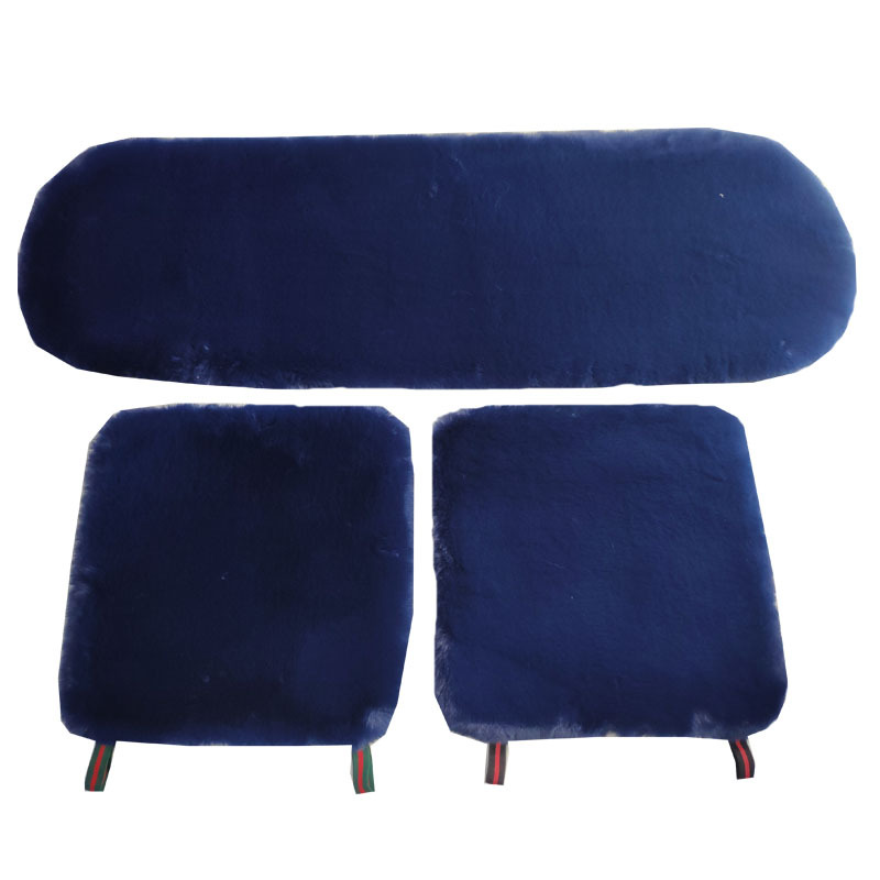 Autumn and Winter encryption thickened imitation rabbit fur three-piece car cotton cushion square cushion imitation wool car cushion without back cushion