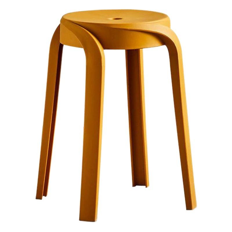 Пластиковый табурет Бытовой утолщенный круглый табурет Современный простой креативный Штабелируемый стол для гостиной Пластиковый высокий стул