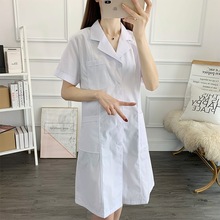 南丁格尔白大褂短袖女夏季薄款医生口腔医院诊所医师白大衣工作服