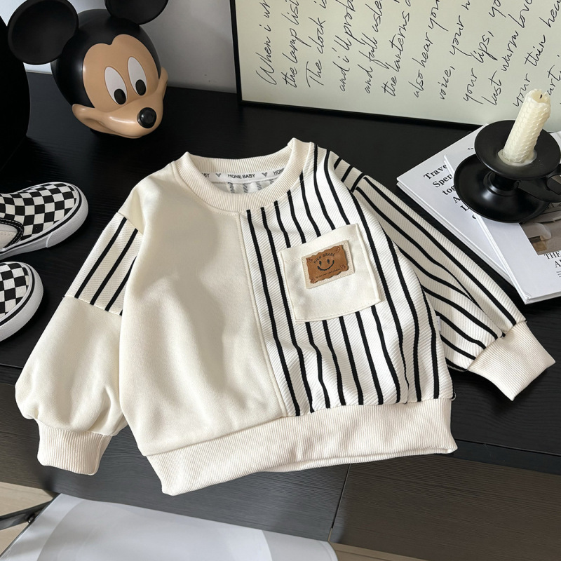 Boys Sweatshirt Long-Sleeved T-Shirt 2024 Autum Kidsren's Bottoming Shirt Small and Medium-Sized Kidsren Baby Girl Sweatshirt Autum Kidsren's Clothing