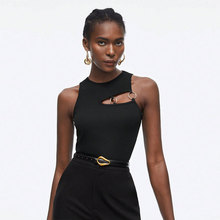 亚马逊跨境女装2025春夏新款欧美街头风T恤不规则短款修身上衣