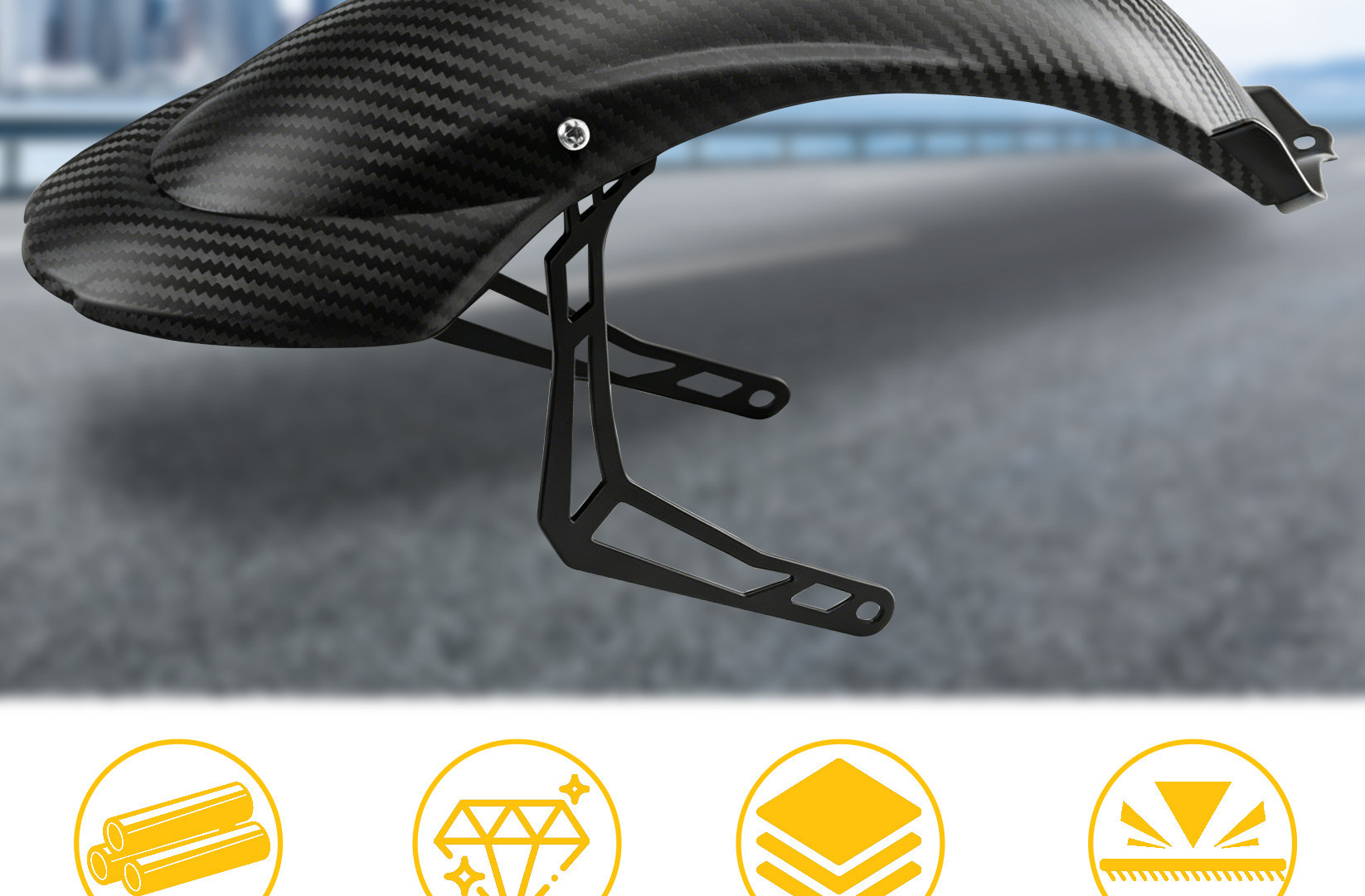 Electric Scooter Rear Wheel Mudguard Thickened Water Shield Suitable for Niu Uqi, Plastic Wear-Resistant Modified Universal Rear Mudguard
