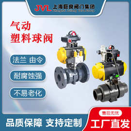 JL600-Q8 气动PVC法兰球阀，PVC球阀，PVC由令球阀，气动阀门，气