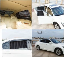 curtain, sun-blocking and privacy curtain | Car curtains - black-a-pair-of-front-windows-upper-and-lower-aluminum-alloy-tracks-customized-for-the-vehicle