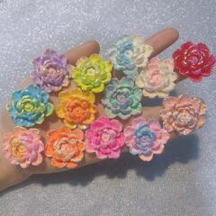 実色馬貝メッキ牡丹【35mm】手作りDIYアクセサリー-夜光樹脂花