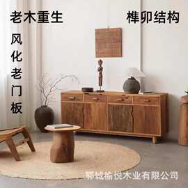 老榆木储物柜新中式家具家用多功能收纳柜卧室衣装饰摆件玄关斗柜