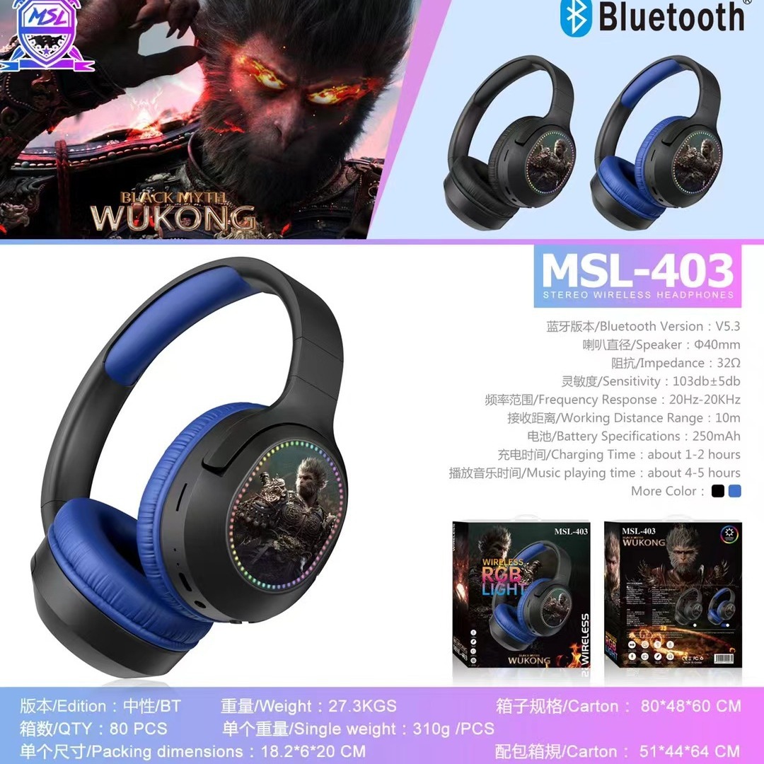 Transfronterizo WU KONG auriculares Bluetooth luminosos auriculares móviles inalámbricos juegos deportivos regalos auriculares fabricantes image 1