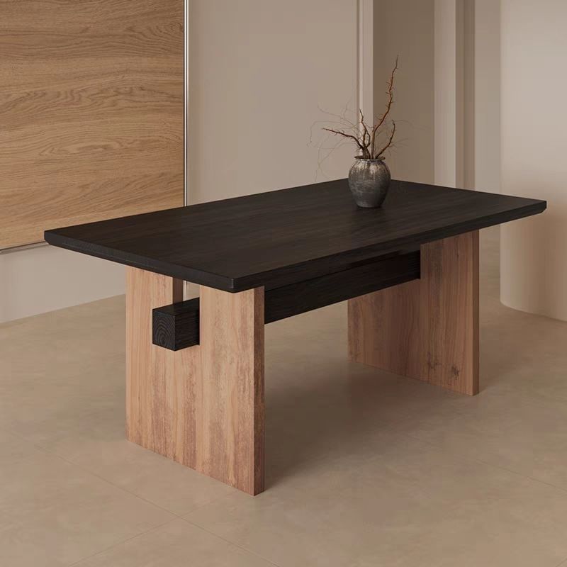 Medieval Style Dining Table, Solid Wood, Household Use, Integrated Rectangular Nordic Desk, Simple Table, Designer Workbench, Dining Table