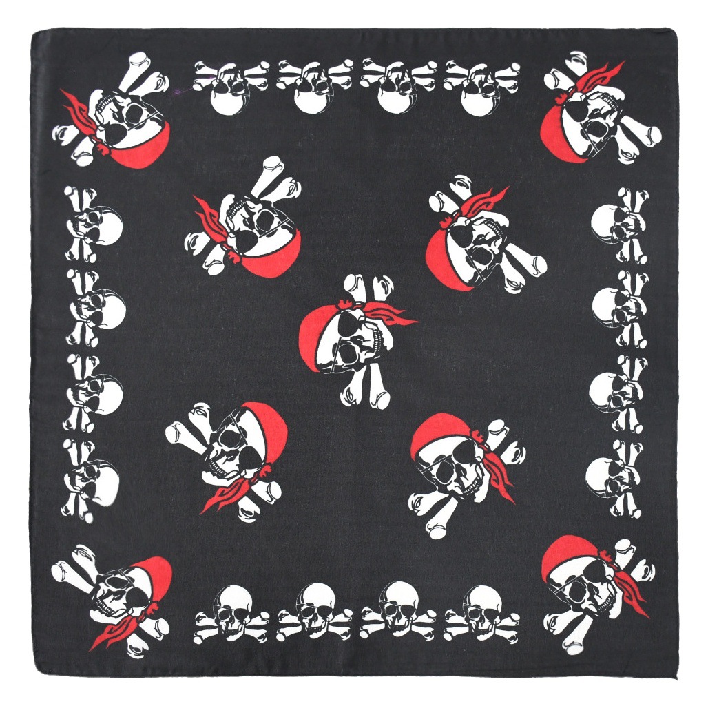 Factory Direct Supply in stock polyester skull printed square scarf hip hop hip hop hip hop dress up Halloween Ghost Head wholesale headscarf