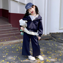 女童套装2025秋季新款中小童2-7岁韩版休闲外套假两件裙裤打底衫