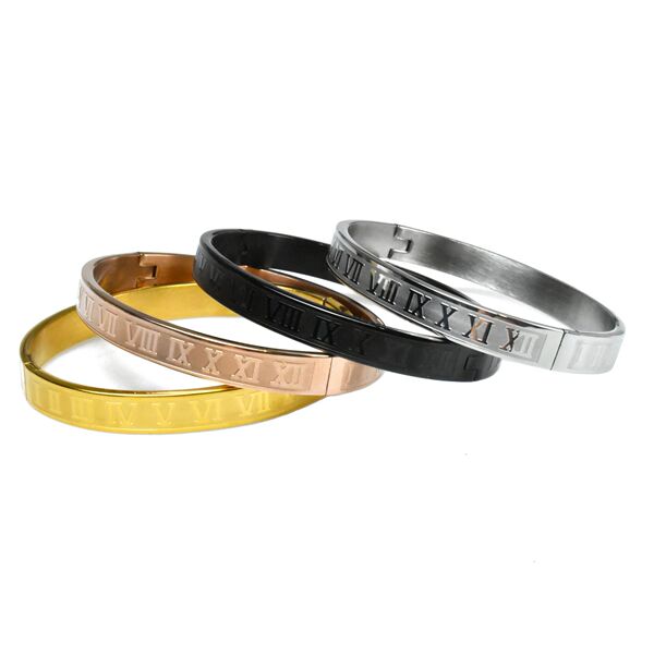 trend retro universal bracelet with letters stainless steel