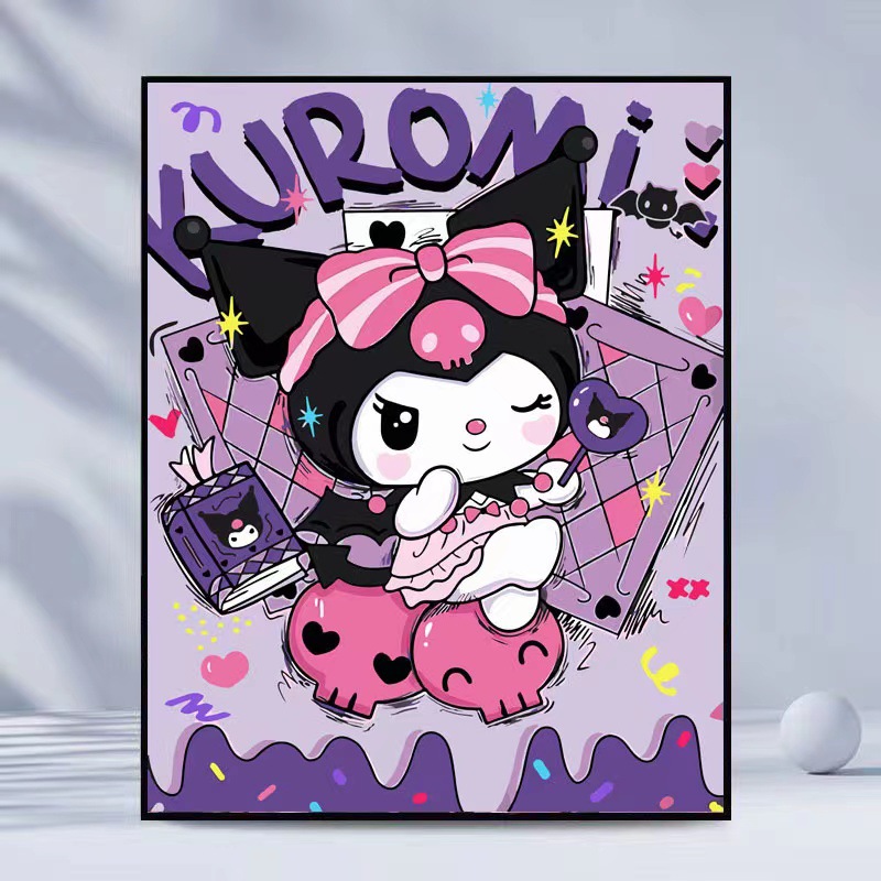 Pintura de aceite digital DIY hecho a mano dibujos animados Dibujos Animados fresa oso acrílico pintura aceite mural