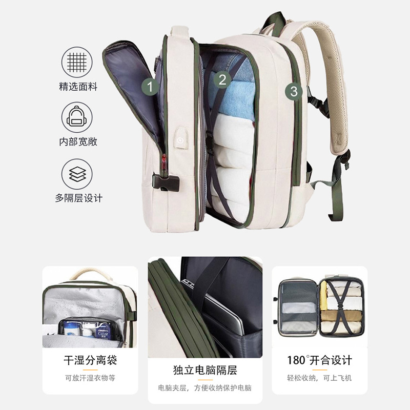 Los hombres transfronterizos expanden los paquetes de computadoras de negocios, los equipaje de viaje de negocios son multifuncionales y las mochilas de hombro de gran capacidad están en Stock.