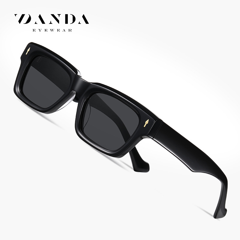 Gafas de montura cuadrada clásicas europeas y americanas S32108 Gafas de sol para conducir Gafas de sol polarizadas de hoja hecha a mano de ácido acético de moda