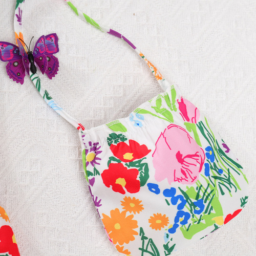 Girls summer new dress children's floral skirt baby girl ethnic style contrast flower skirt suspender skirt
