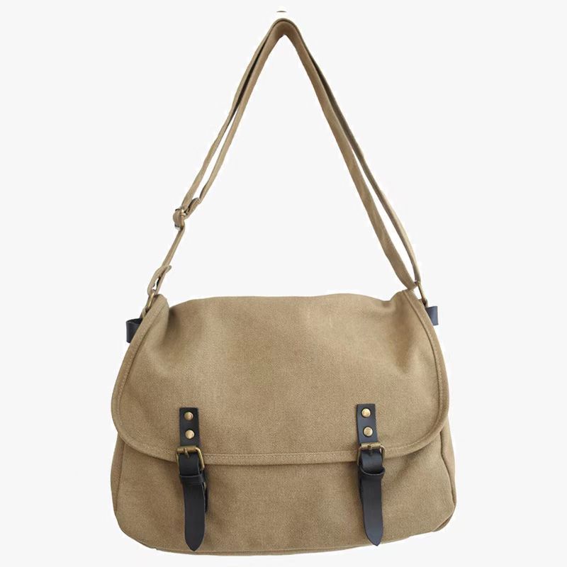 Bolsa de tela de moda japonesa, bolso de lona retrógrado casual para hombres, bolso de hombro de estilo perezoso, bolso de correo simple para hombres.