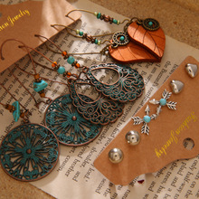 欧美耳环套装跨境亚马逊复古耳饰长款流苏叶子民族风合金女士耳坠