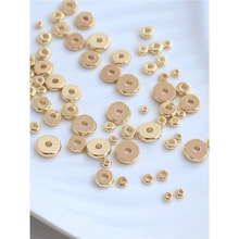 强保色14K包金隔珠散珠光面大小扁隔片diy自制手链项链饰品配件