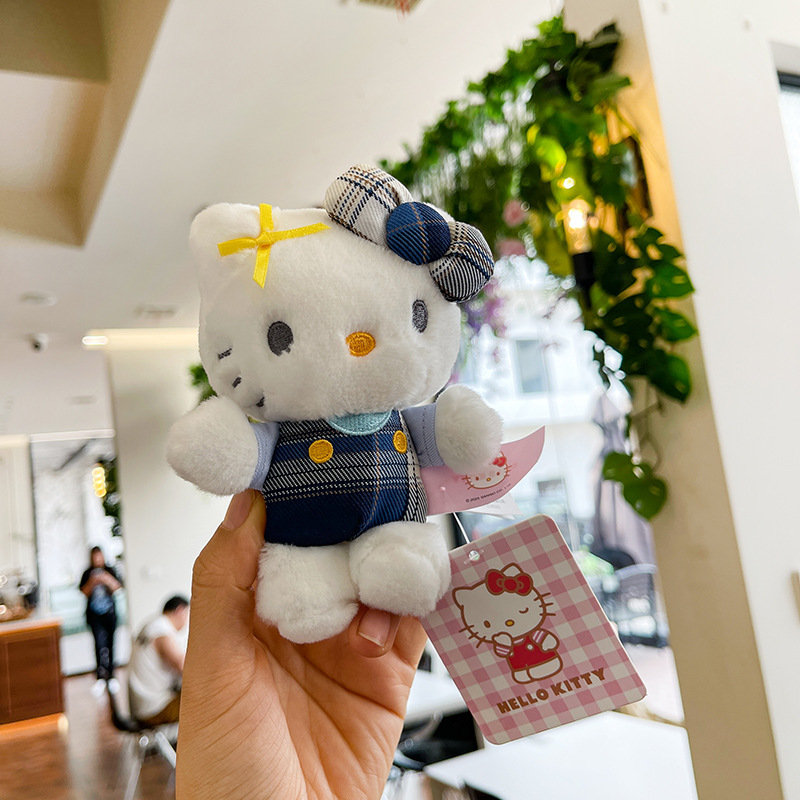 正版三丽鸥hellokitty毛绒挂件kt凯蒂猫小玩偶公仔钥匙扣书包挂饰|undefined