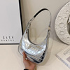 Fashionable small bag, trend one-shoulder bag, shoulder bag, moon-shaped lamp, crocodile print, western style