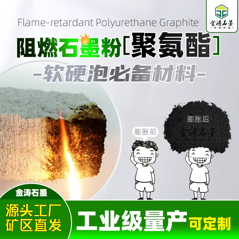 阻燃膨胀石墨聚氨酯防火材料用阻燃石墨 80目100目可膨胀石墨粉
