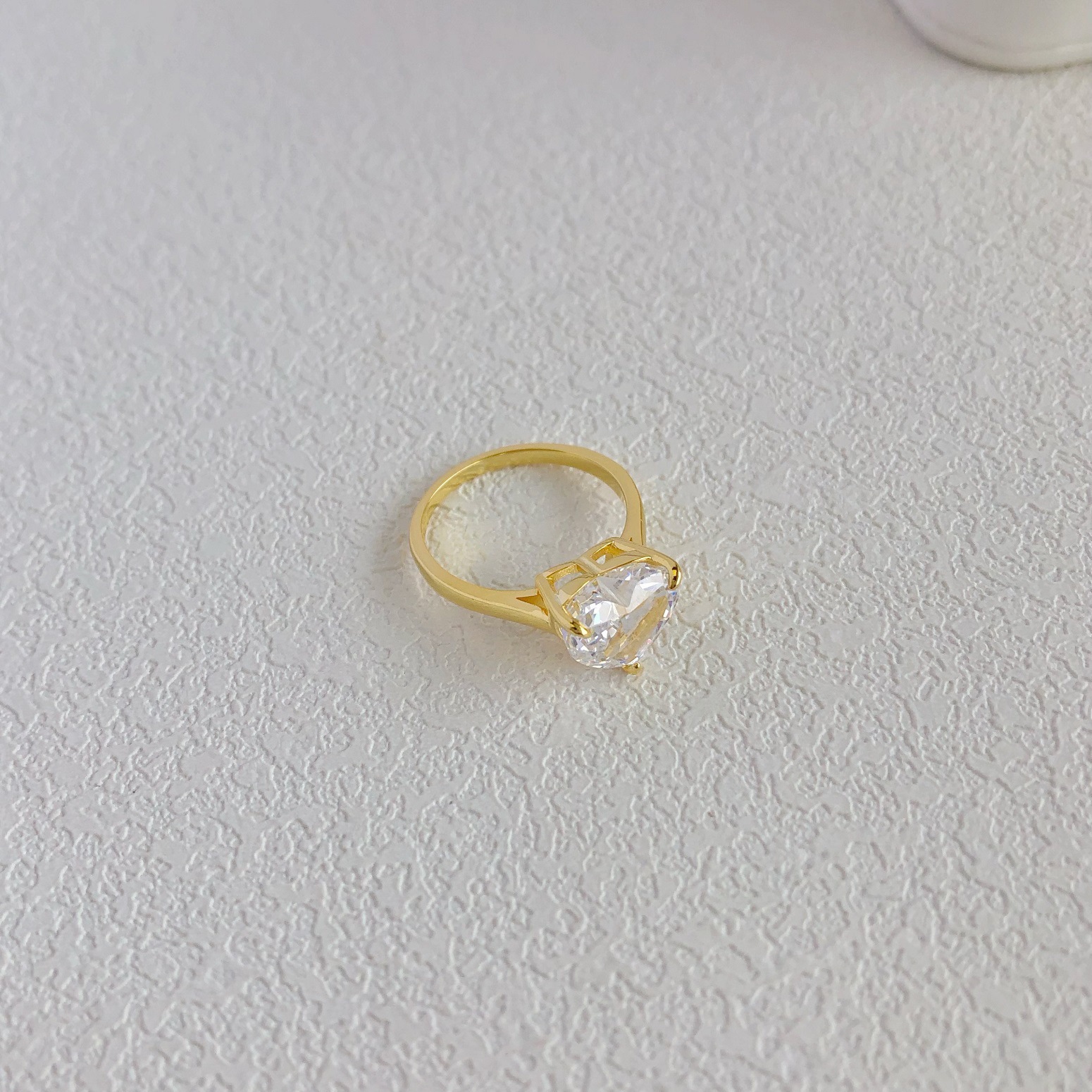 6g Weight Zircon Inlay Material Rings Classification 5, 9 Ring Size 1 Piece Quantity Holiday, Daily Occasion 925 Sterling Silver Material Geometric, Heart Shape Pattern Women's Gender Plating, Inlay Design Elegant Style 925 Sterling Silver Zircon Geometric Heart Shape Rings 19