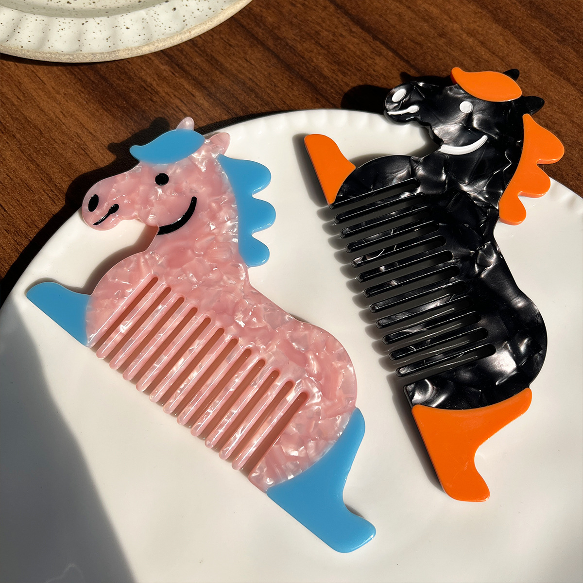 Nuevos productos de 12cm de espesor acético europeo y americano cabello hueco lindo cartón de dibujos animados pony cabello ancho colorido cabello portátil