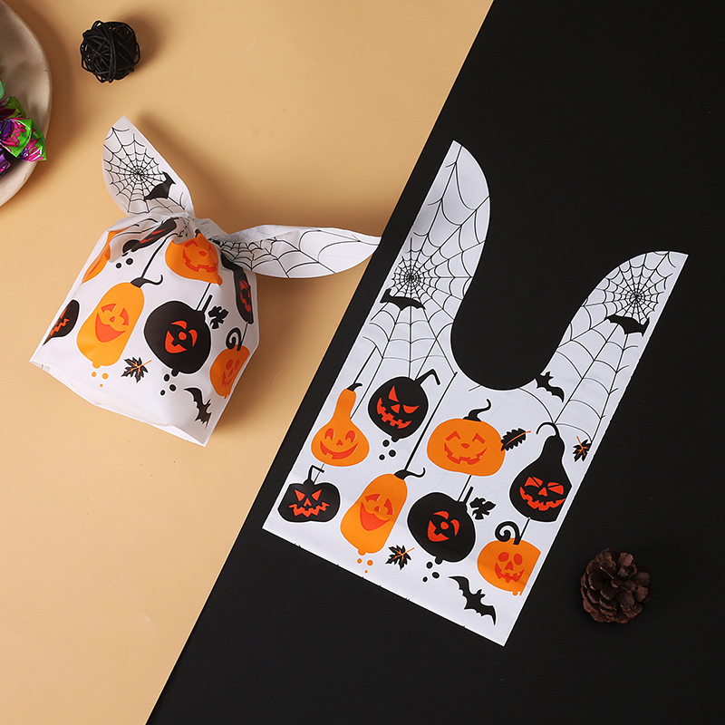 国境を越えたハロウィーン包装袋アマゾンウサギ耳スナック袋焼きクッキー袋ギフト袋カボチャキャンディー袋|undefined