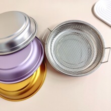 居家厨房双耳不锈钢沥油网盘油炸食物控油过滤网空气炸锅滤油网