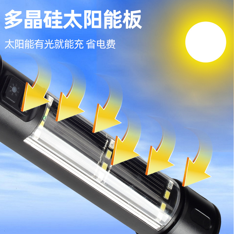 Lintera solar recargable al aire libre multifuncional iluminación de emergencia imán cordón de corte zumbido