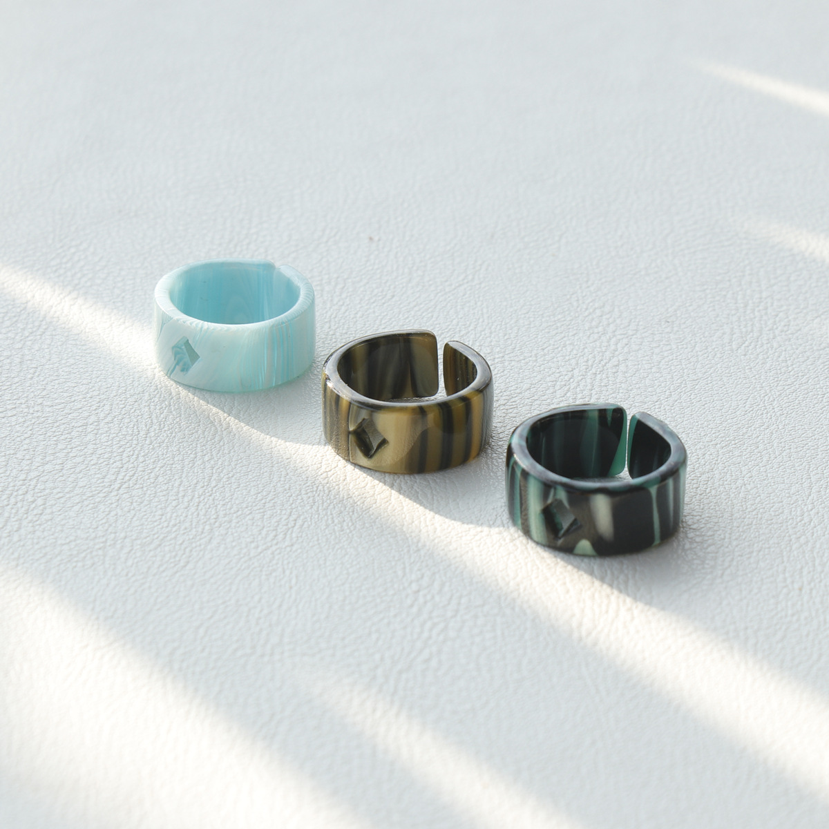 19g Weight 1 Set Fashion Geometric Resin Women's Open Ring