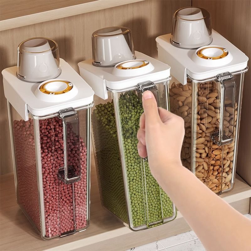 新しい密封缶キッチングッズ食品グレードの米粉穀物保存厚く耐久性のある卸売|undefined