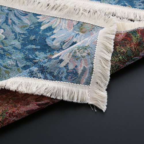 Modern Minimalist American Style Home Sample Room with American Elements, Fringe Tablecloth, Small Tablecloth, and Dinner Napkin in Oil Painting Style