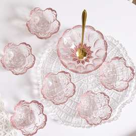 透明锤纹樱花玻璃味碟调料酱料碟精致碟子小碗家用醋碟火锅盘子无